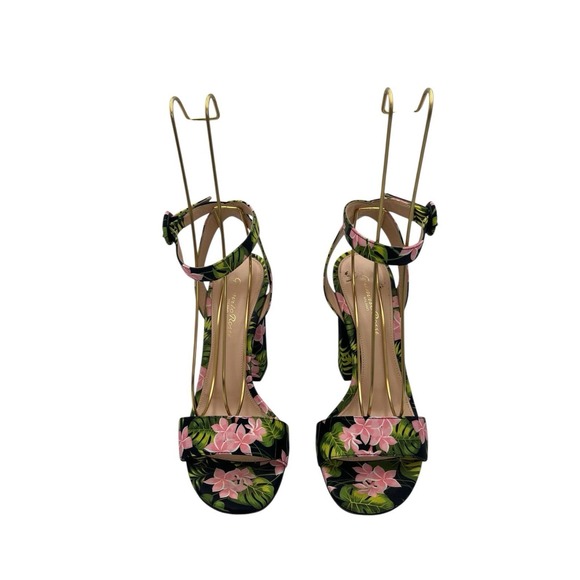 Gianvito Rossi Tandi Floral Satin Ankle Strap Sandals Size 38 US 8 - Picture 5 of 11